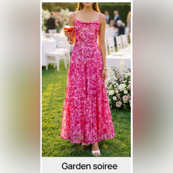 NWT Elegant Pink Floral Maxi Dress-S - Picture 6 of 17